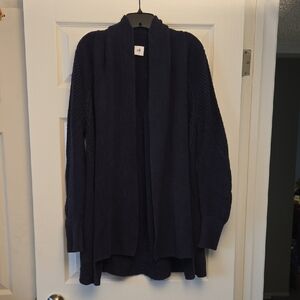 CAbi # 3014 Blue Cardigan Sweater Open Front Heavy Knit